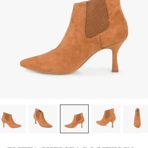 Journee Collection Camel Suede Ankle Booties